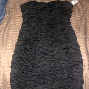 Short ruche black with gold dress from Forever 21